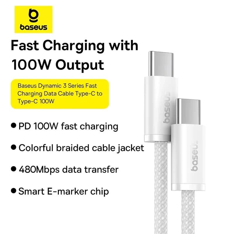 USB-C till USB-C PD-snabbladdarkabel, 100W