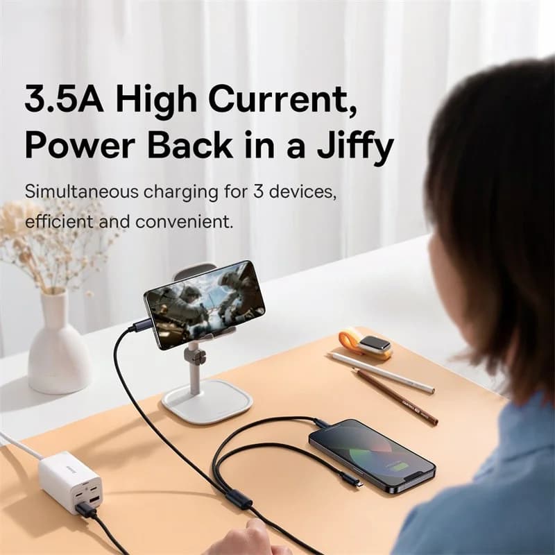 3-i-1 USB-laddningskabel med Type-C och Micro USB