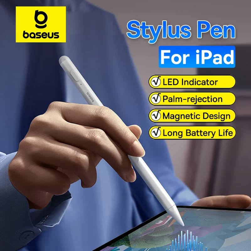 Stylus-penna för iPad med handflätsavvisning och LED-indikator